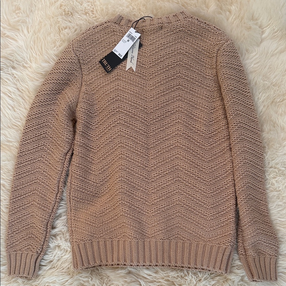 Truth Women's Textured Beige Sweater - Picture 4 of 4